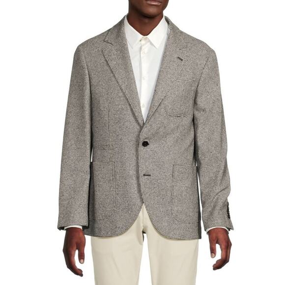 $5995 NWT Brunello Cucinelli Houndstooth Wool Cashmere Classic Fit Blazer 38 R